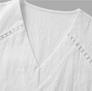 Blusa de Algodón sin mangas cuello V