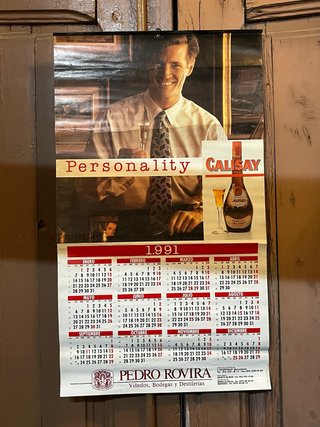 Calendario Publicidad Calisay 1991 Pedro Rovira