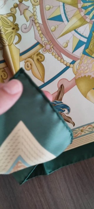 Pañuelo Seda Vintage Loewe Beige/Verde