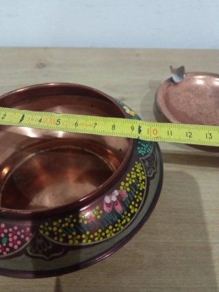 Cenicero vintage cobre floral