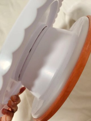 Plato giratorio para tartas blanco