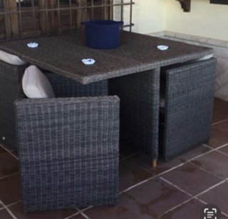 Conjunto Mesa y Sillones Ratan Exterior