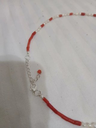 Collar perlas río y coral