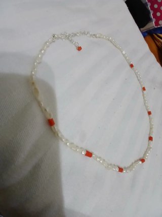 Collar perlas cultivadas y coral