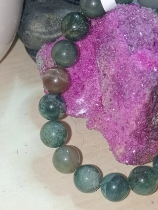 Pulsera elástica jaspe oceánico natural