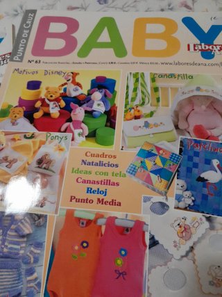 2 revistas labores de Ana BABY Punto de cruz