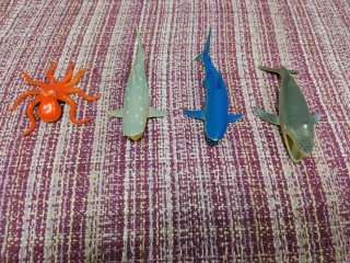 Lote 4 figuras animales marinos juguete