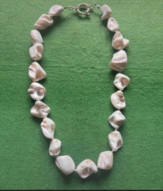 Collar Perlas Barrocas Auténticas Beige