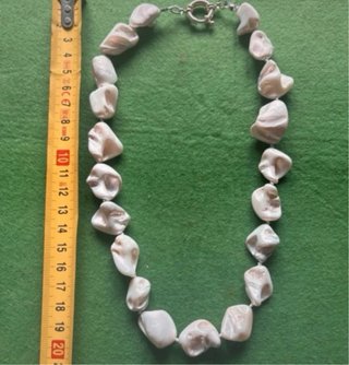 Collar Perlas Barrocas Auténticas Beige