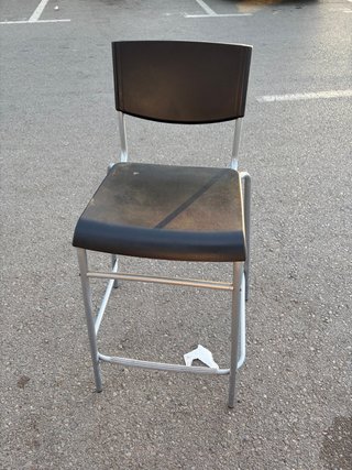 Taburete Alto Cocina Ikea Negro/Plata