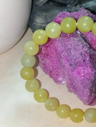 Pulsera Jade Limón Natural Elástica