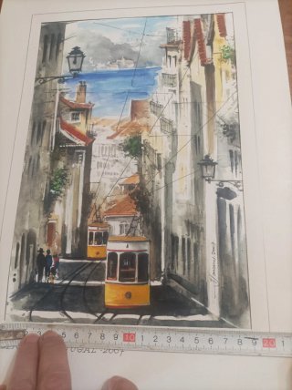 Pintura Acuarela Lisboa Portugal 2007