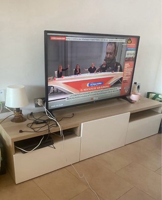 Mueble TV BESTÅ IKEA Roble Tinte Blanco