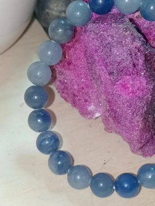 Pulsera elástica aventurina azul natural