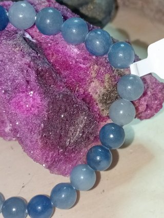 Pulsera elástica aventurina azul natural
