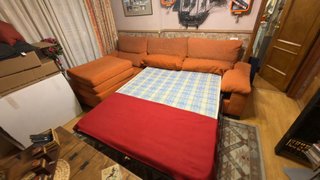 Sofá Cama Chaise Longue Naranja