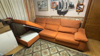 Sofá Cama Chaise Longue Naranja