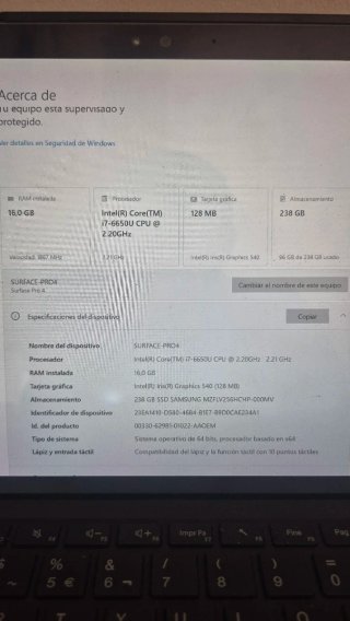Ordenador HP Surface Pro 4 Negro