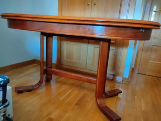 Conjunto mesa y sillas comedor madera cerezo