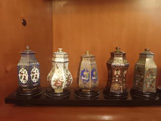 Conjunto 8 tibores miniatura cloisonné