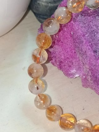 Pulsera Citrino Natural Elástica