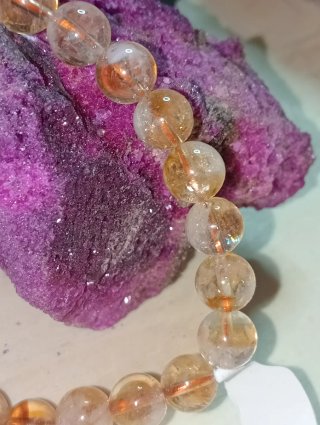 Pulsera Citrino Natural Elástica