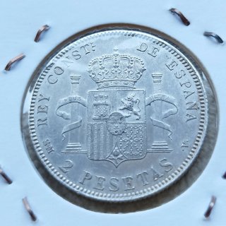 2 Pesetas Plata 1905 Estrella 05 Alfonso XIII