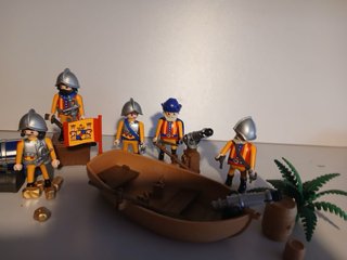 Playmobil Conquistadores Barco Cañones Soldados