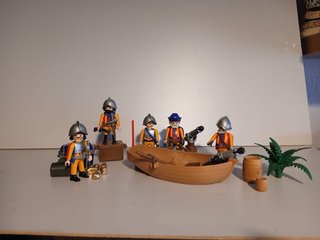 Playmobil Conquistadores Barco Cañones Soldados