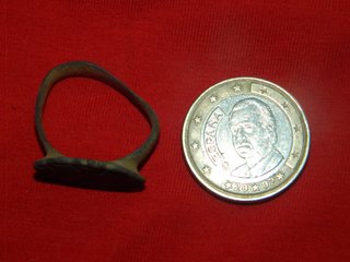 Anillo Ibero Romano de Bronce con X incusa.