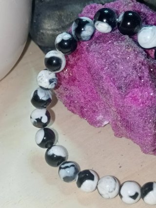 Pulsera Ágata Orca Natural Elástica