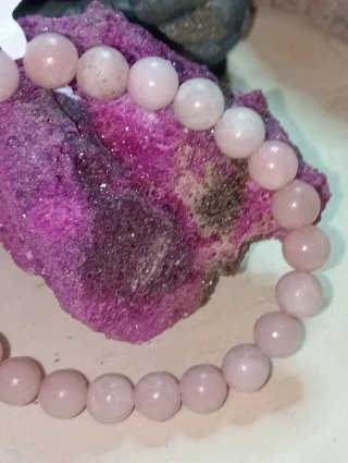 Pulsera elástica ópalo rosa natural