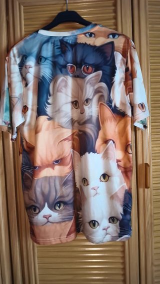 Camiseta M Gatos Multicolor