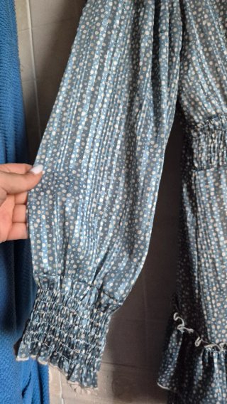 Abito fantasia pois blu e bianco