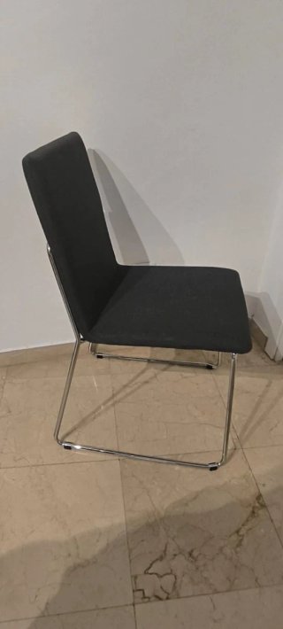 Mesa cristal y metal con 6 sillas