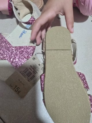 Sandalias Niña Beige y rosa