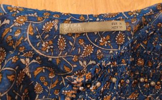 Vestido Sfera Estampado Étnico Azul