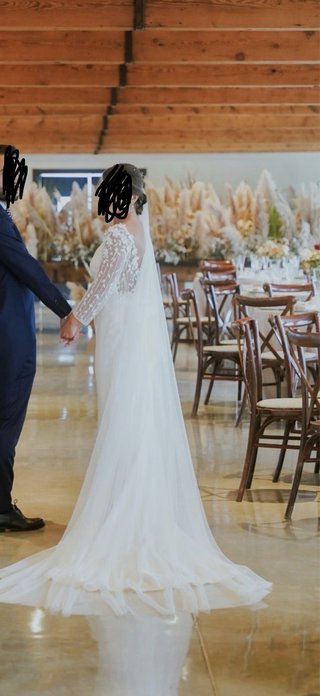 Vestido Novia Blanco Adornos Mangas
