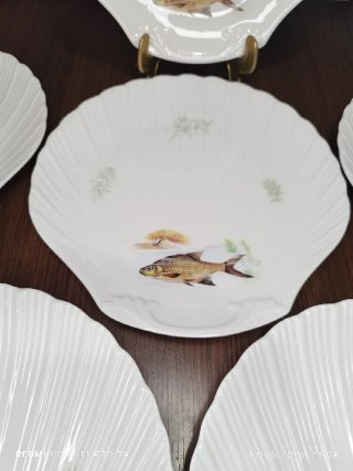 LIMOGES VINTAGE 6 PLATOS LLANOS PESCADO