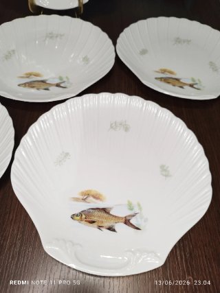 LIMOGES VINTAGE 6 PLATOS LLANOS PESCADO