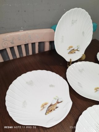 LIMOGES VINTAGE 6 PLATOS LLANOS PESCADO