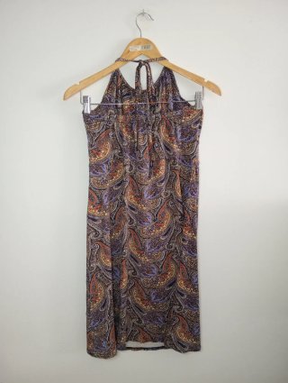 Vestido Halter Estampado Paisley
