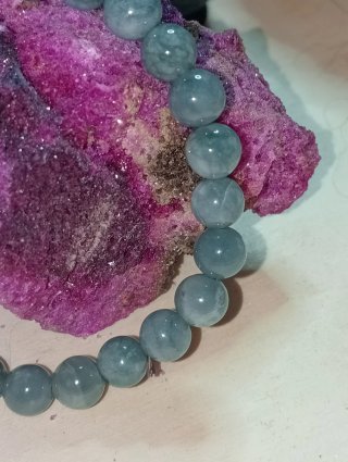 Pulsera elástica jade blue wáter natural