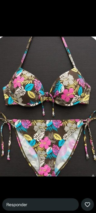 Bikini estampado tropical marrón