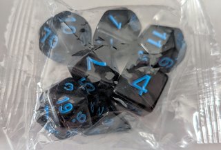 Set Dados D&D Negro/Azul