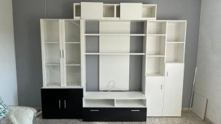 Mueble salón modular blanco y negro