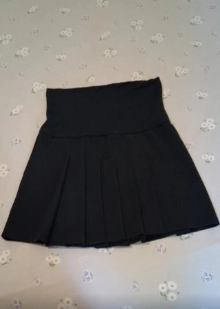 Minigonna nera a pieghe cotone tg M