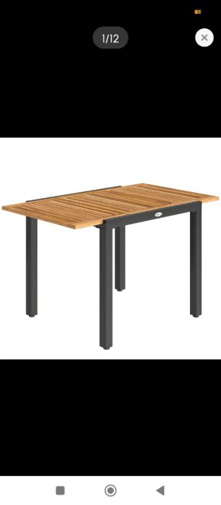 Mesa extensible jardín madera y metal