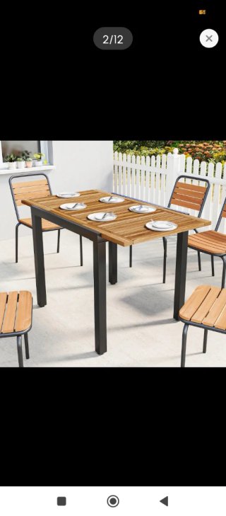 Mesa extensible jardín madera y metal