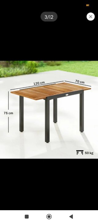 Mesa extensible jardín madera y metal